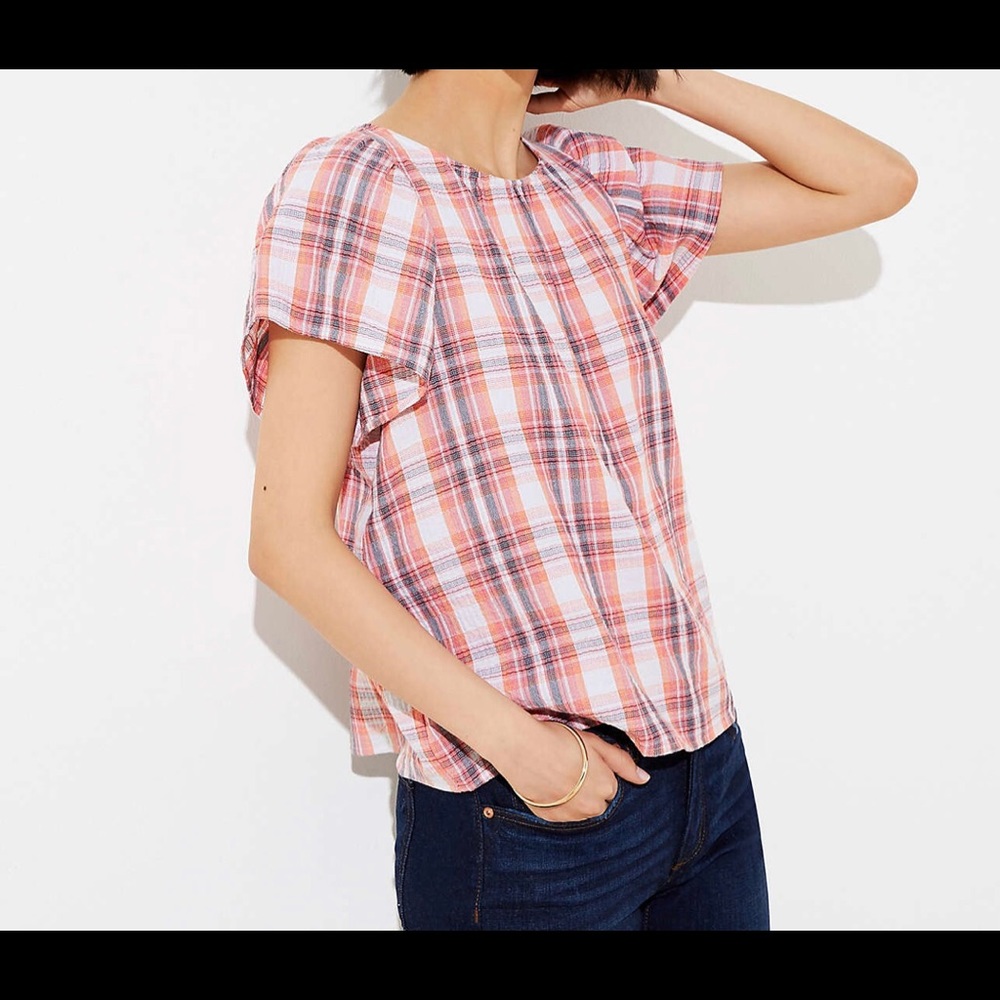 Loft top plaid blouse💕🛒